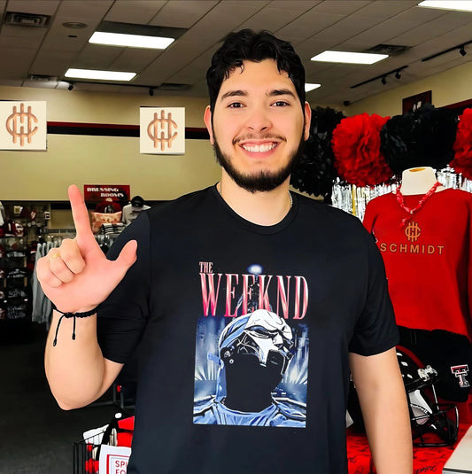 The Weeknd metal mask graphic shirt