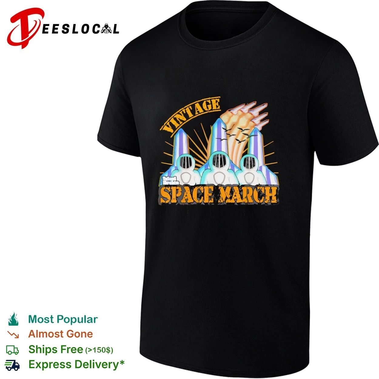 Vintage Space March astronaut sci-fi retro T-shirt