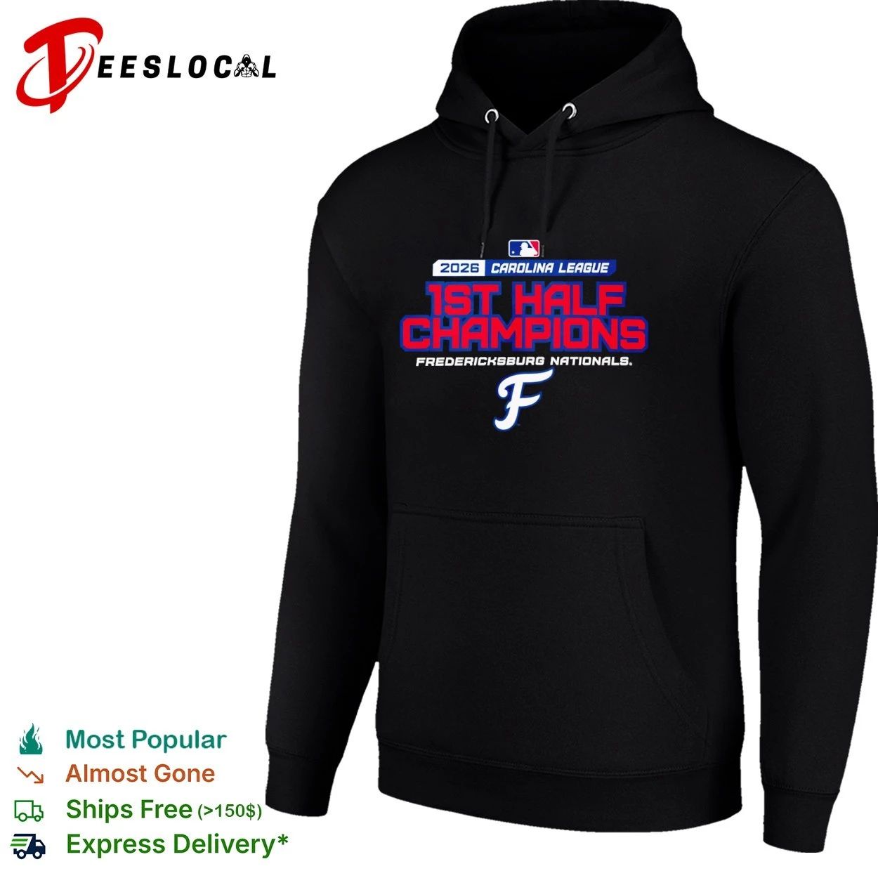 2026 Carolina League 1st Half Champions Fredericksburg Nationals T-shirt