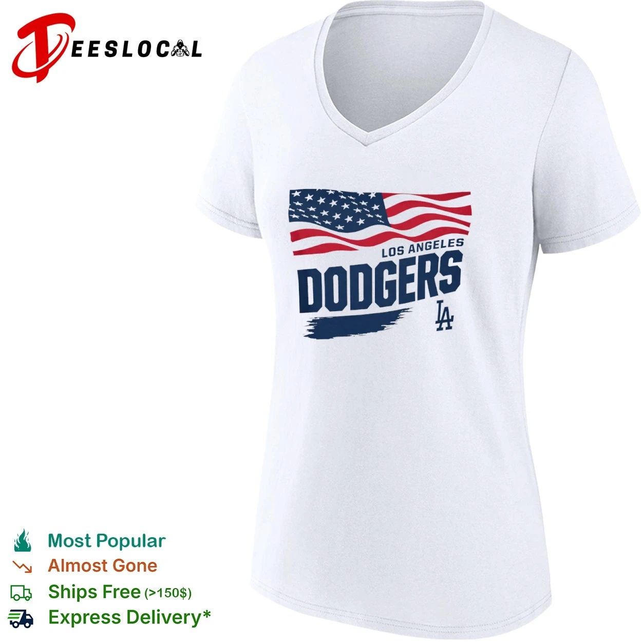 Los Angeles Dodgers Waving Flag Starter Los Angeles Dodgers T-shirt