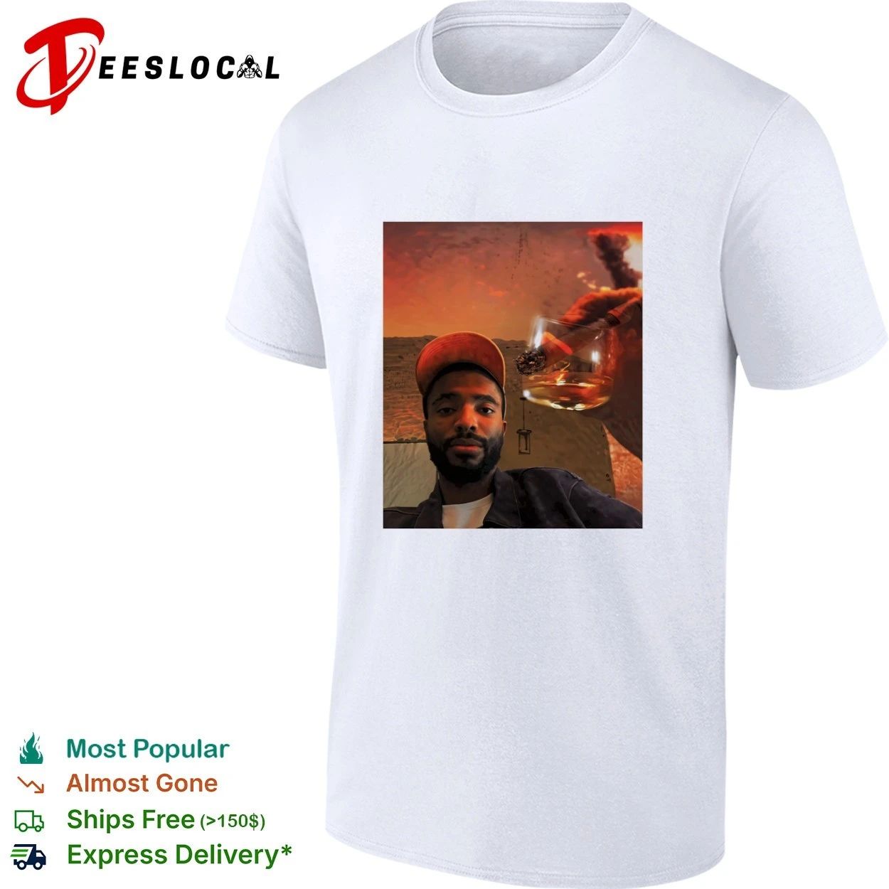 Mikal Bridges Phoenix Suns Cigar and Whiskey Glass T-shirt
