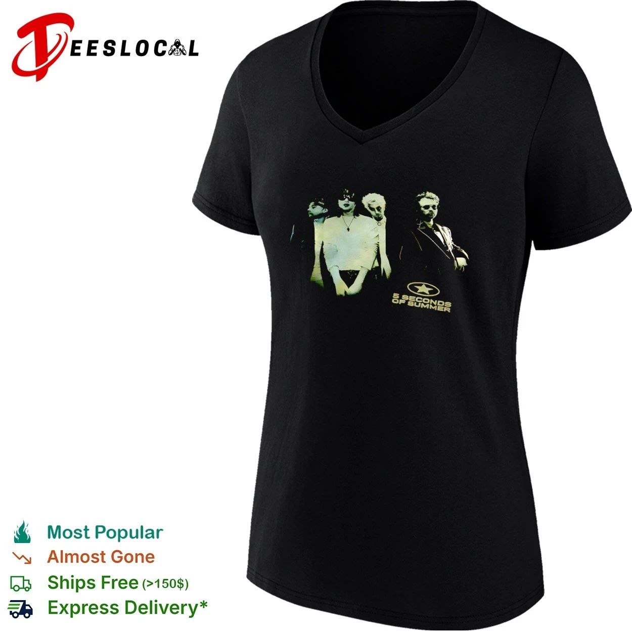 5 Seconds of Summer Band Members 5SOS T-shirt