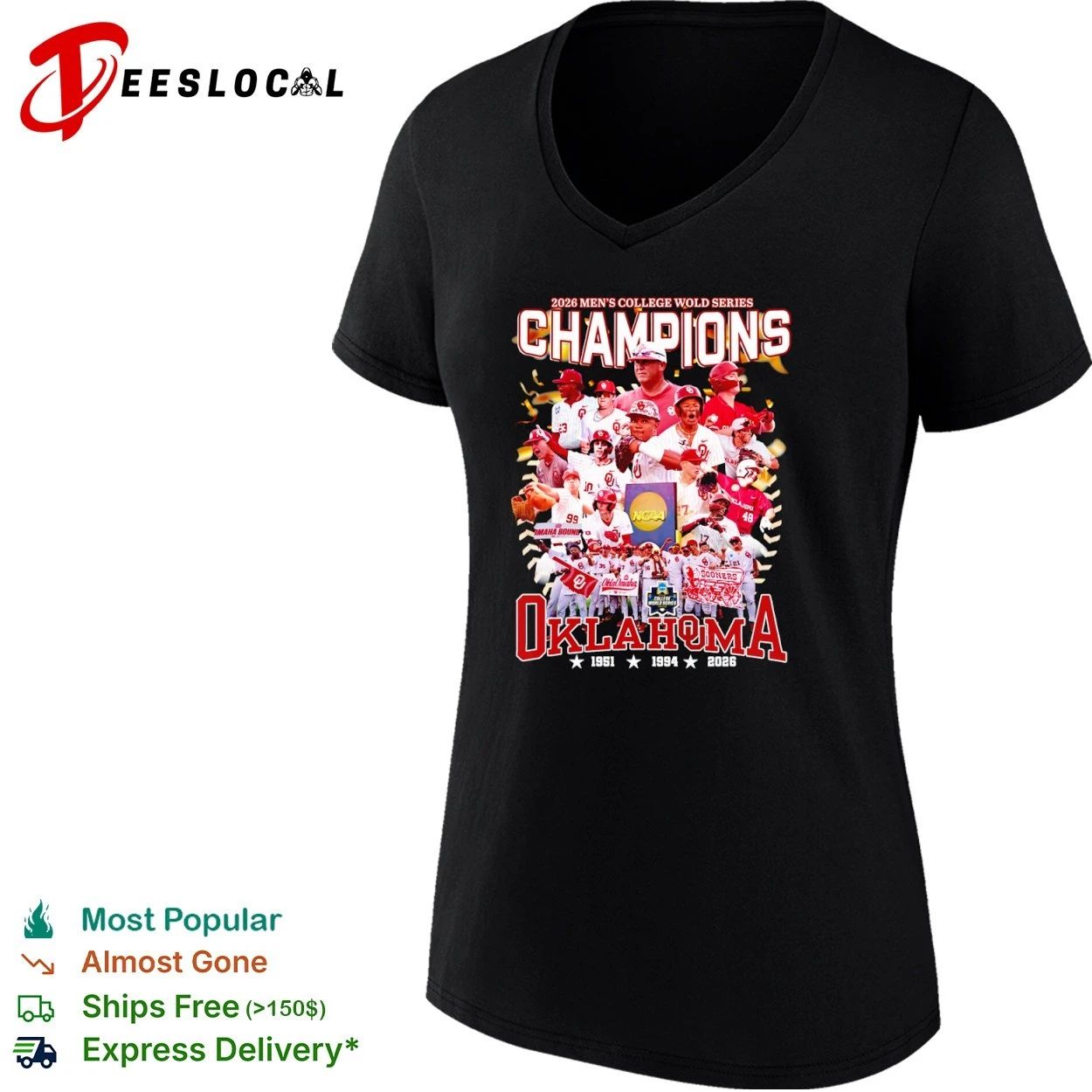Oklahoma Sooners 2026 Men’s College World Series Champions shirt