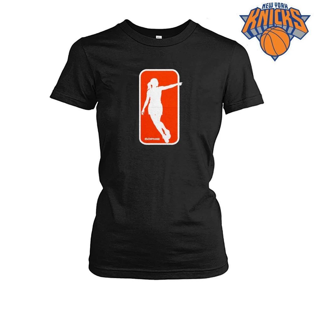 WNBA Sophie Cunningham Pointing Silhouette Custom Orange Logo Black Shirt