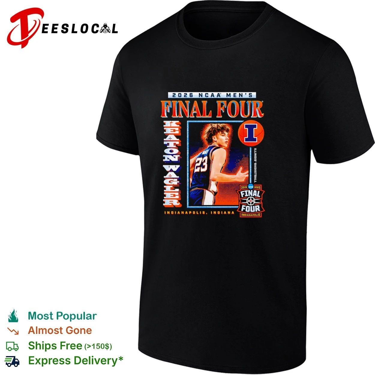 Keaton Wagler Illinois Basketball 2026 NCAA Men’s Final Four Indianapolis T-shirt