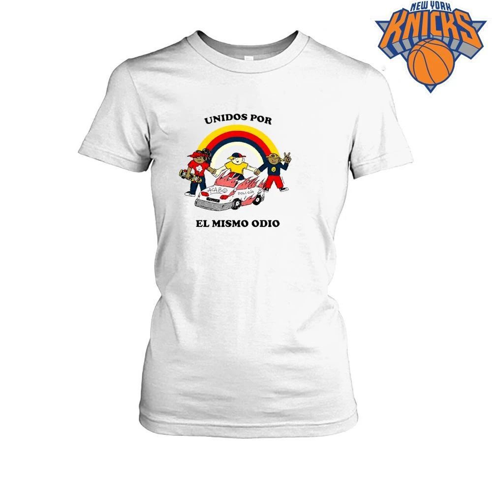 Unidos Por El Mismo Odio ACAB Burning Police Car Rainbow Vintage Shirt