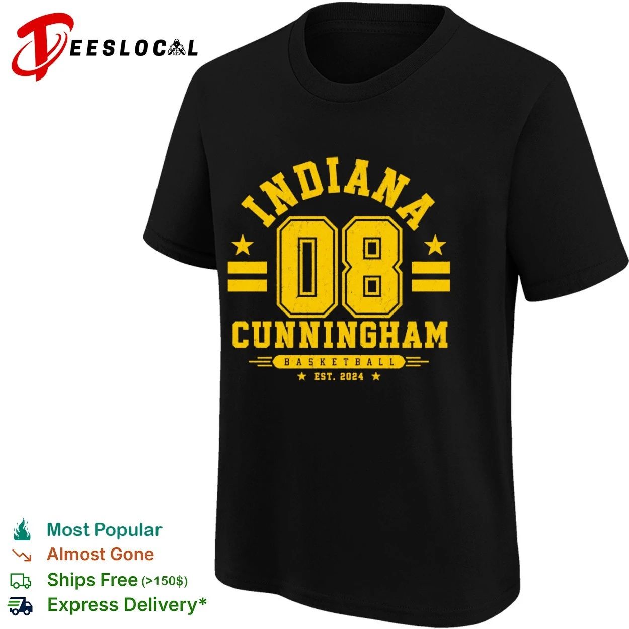 Indiana 08 Cunningham Basketball Est 2024 T-shirt