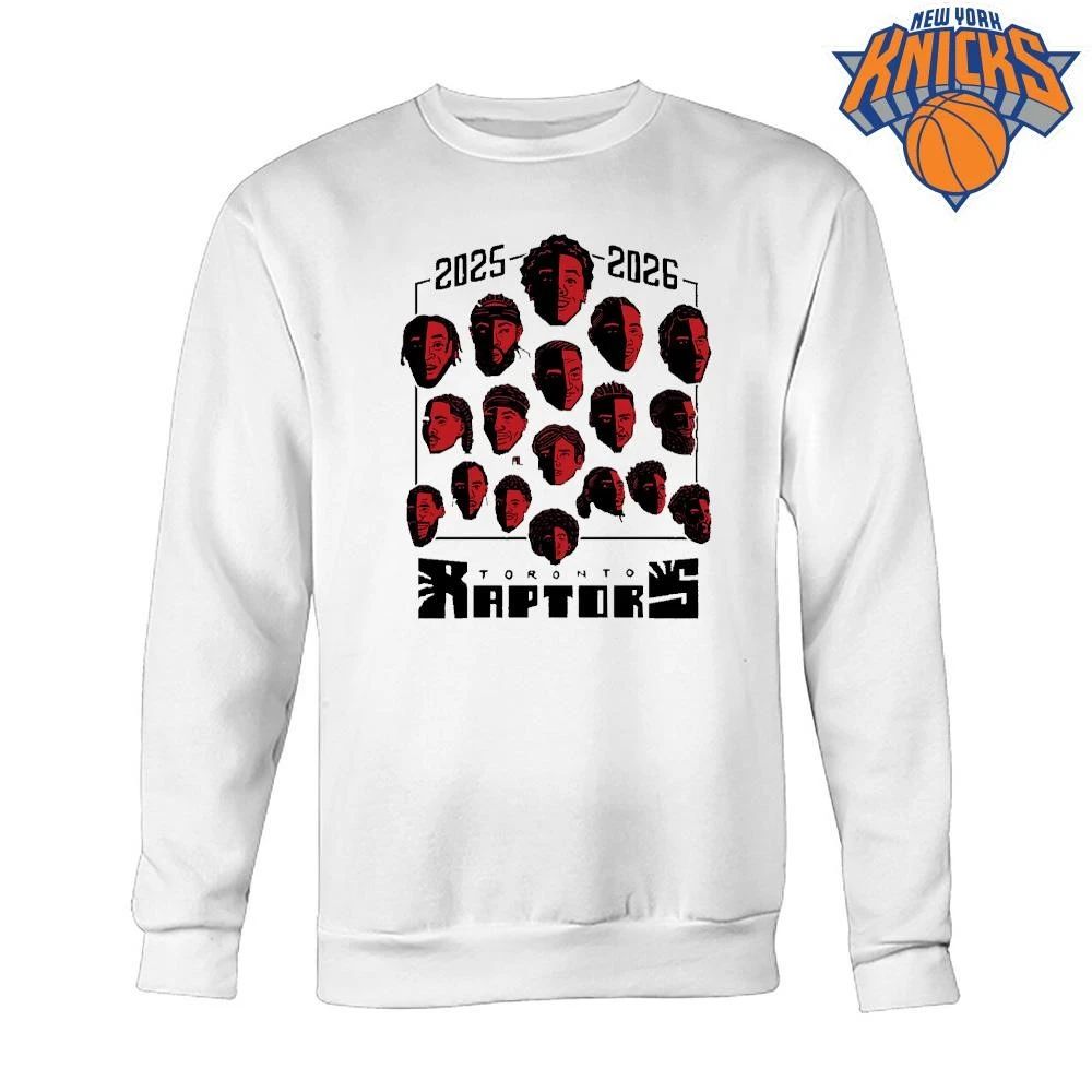 Toronto Raptors Full Team Roster Caricature Art Shadow Face Red Graphic shirt