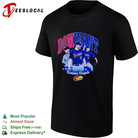 Dominant Dominic Voegele Kansas Jayhawks Baseball T-shirt