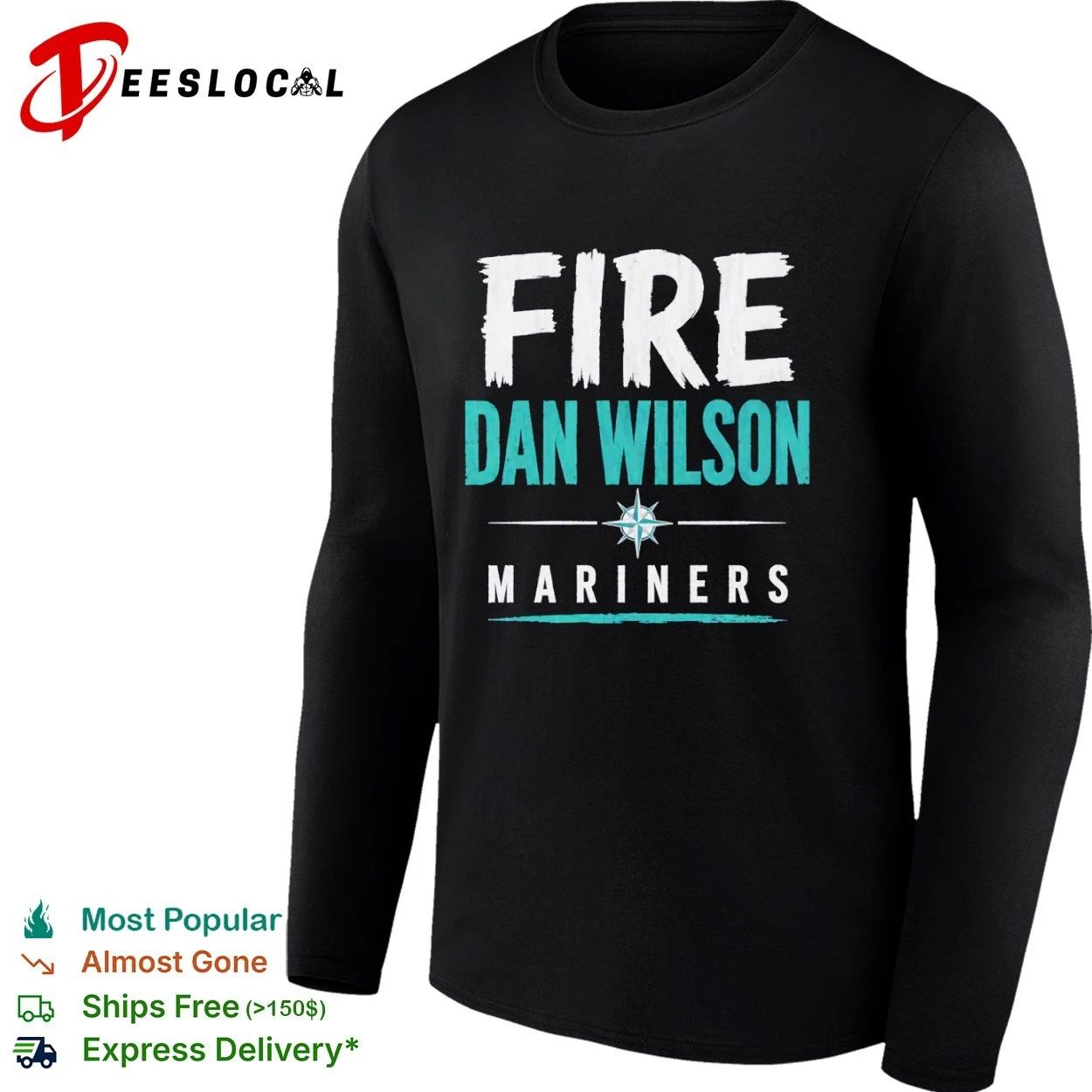 Fire Dan Wilson Seattle Mariners MLB Baseball T-shirt