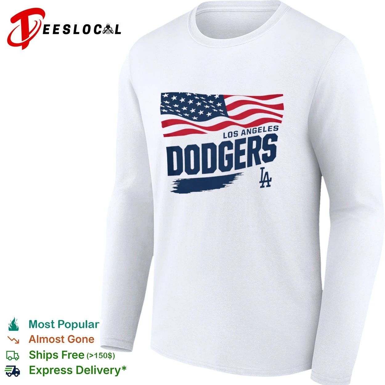 Los Angeles Dodgers Waving Flag Starter Los Angeles Dodgers T-shirt