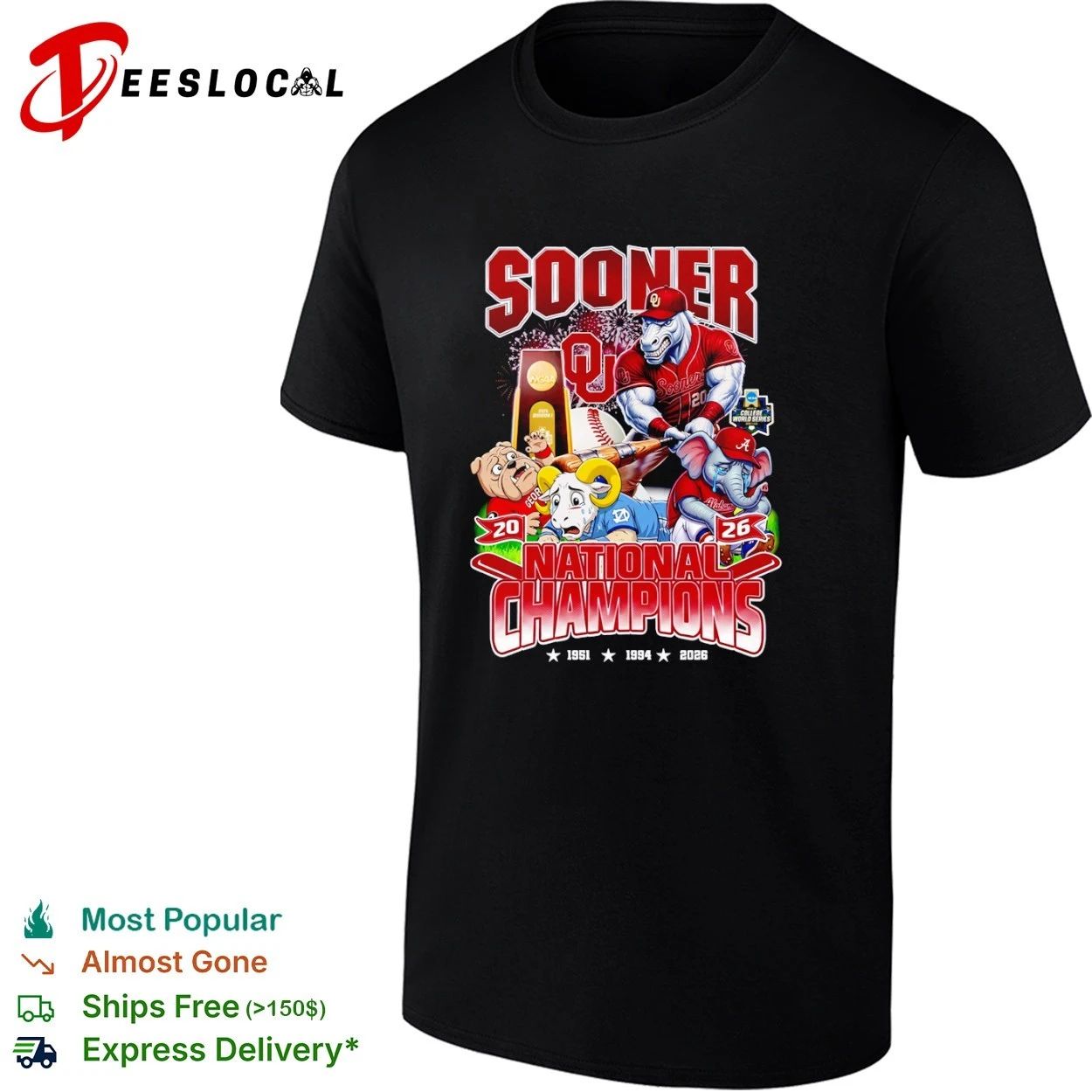 Sooner National Champions 1951 1994 2026 T-shirt
