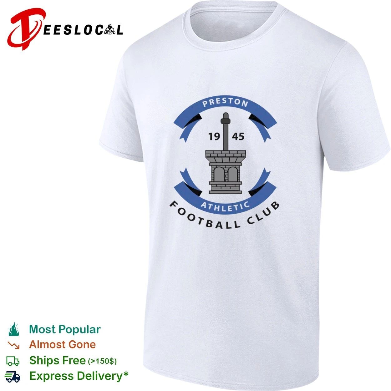 Preston Athletic Football Club 1945 soccer T-shirt