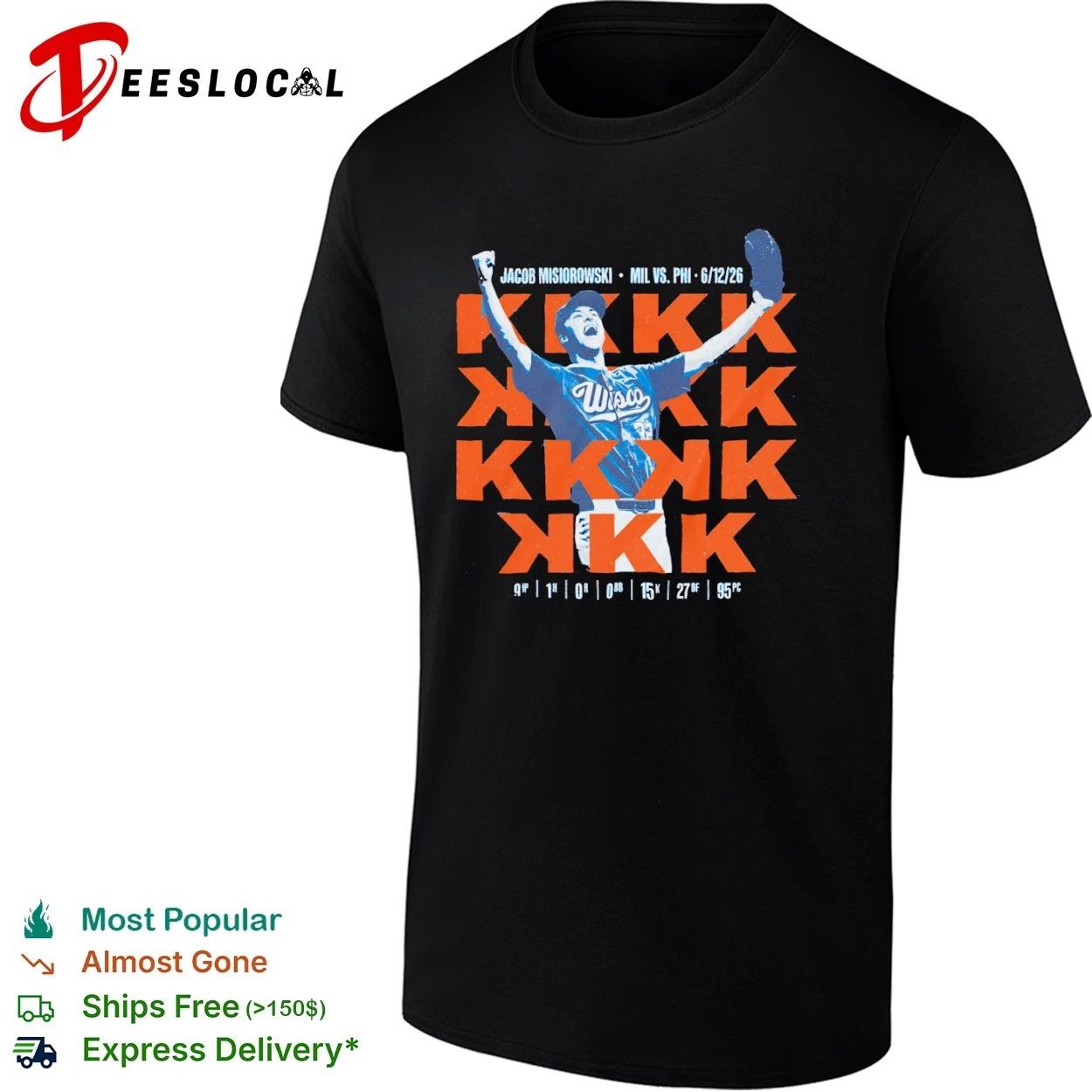 Jacob Misiorowski Milwaukee Brewers KKKKKKKKKKKKKKK Perfect Game Shirt T-shirt