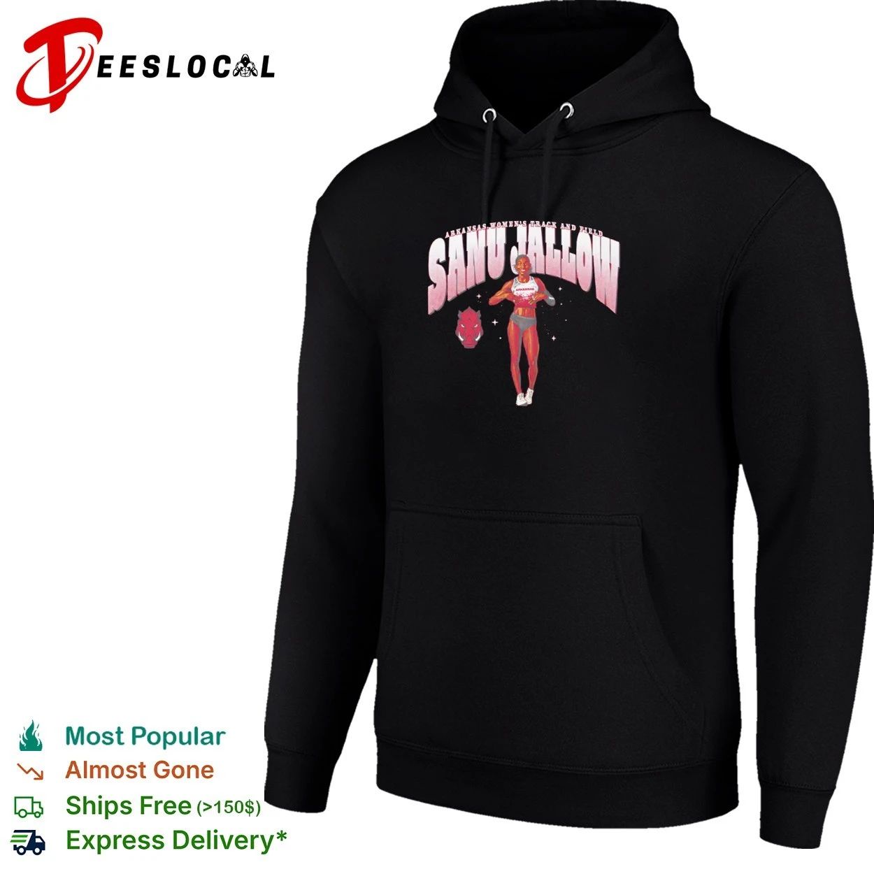 Sanu Jallow Arkansas Women’s Track and Field T-shirt
