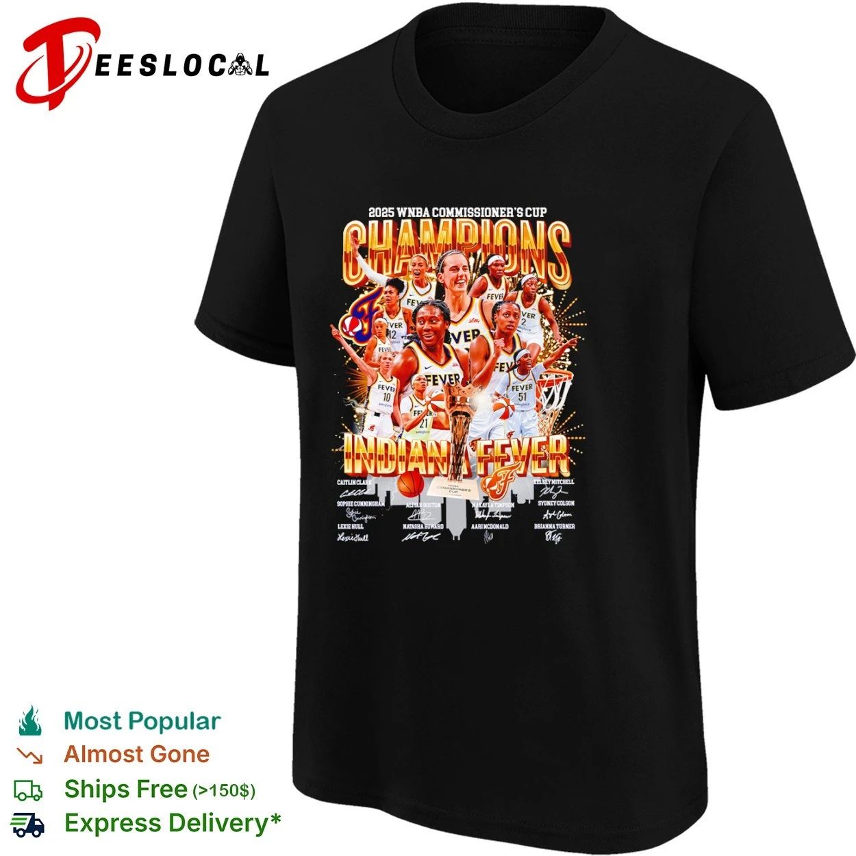 2025 WNBA Commissioner’s Cup Champions Indiana Fever T-shirt