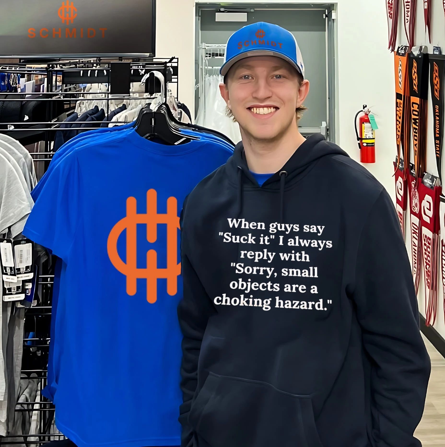 When guys say suck it I always reply with sorry small objects are a choking hazard shirt
