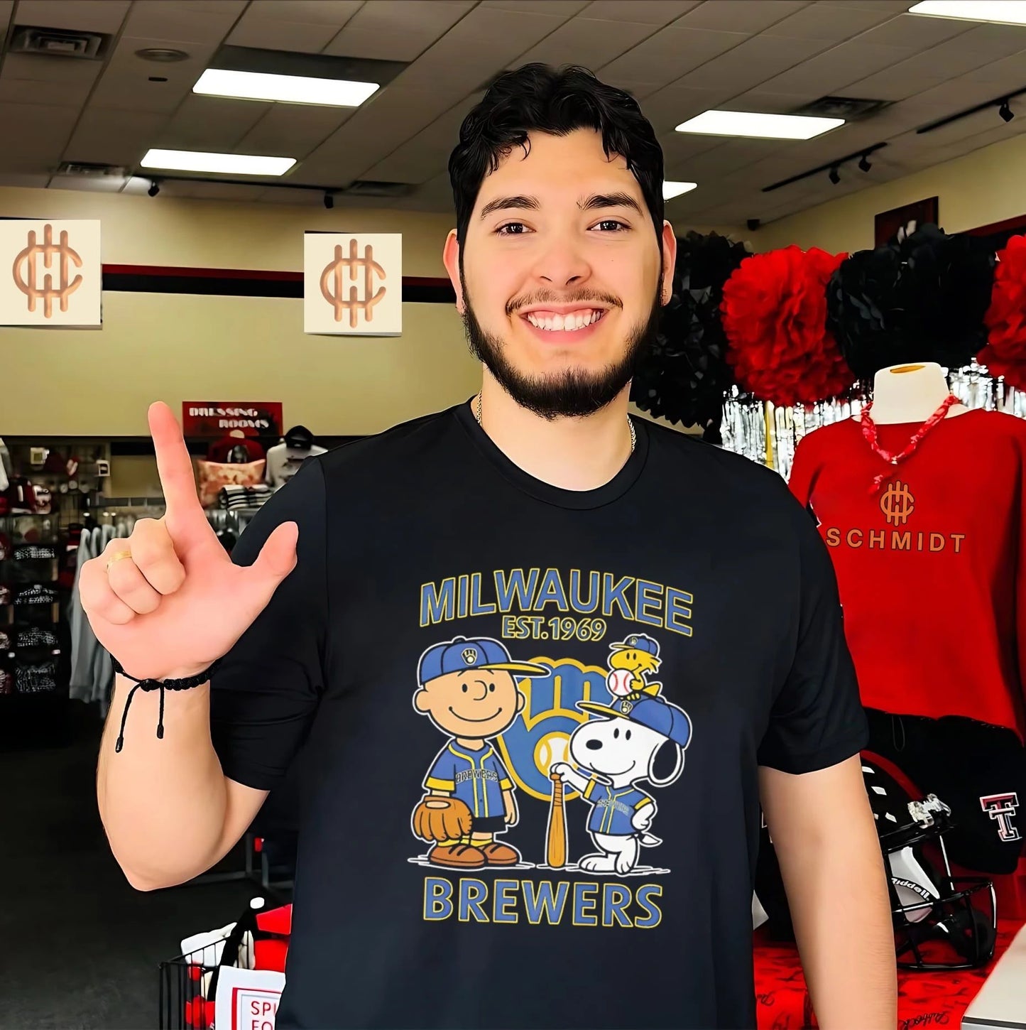 Peanuts x Milwaukee Brewers Baseball est 1969 shirt