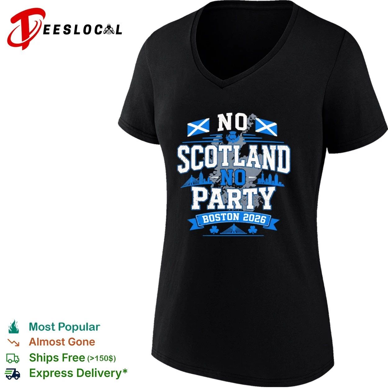 No Scotland No Party Boston 2026 Soccer T-shirt