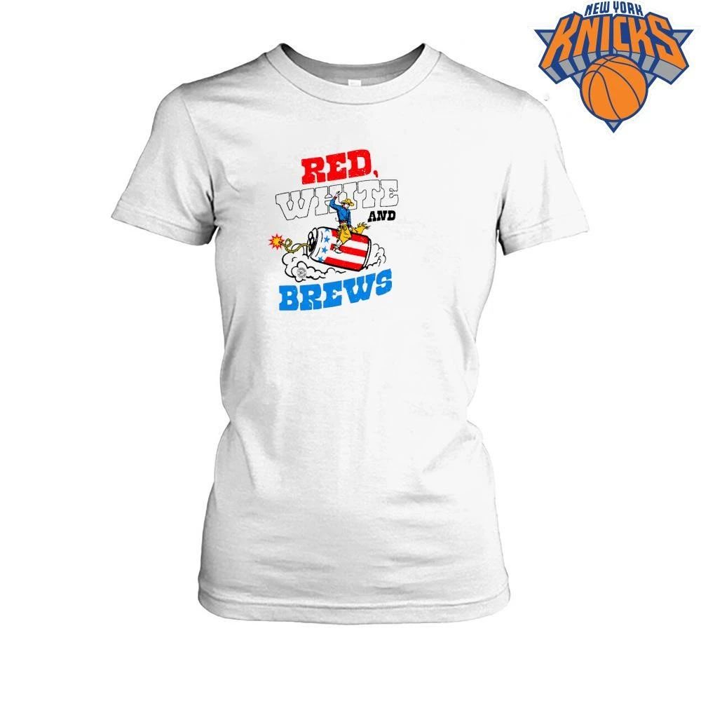 Red White and Brews Fourth of July Cowboy Beer Can Shirt