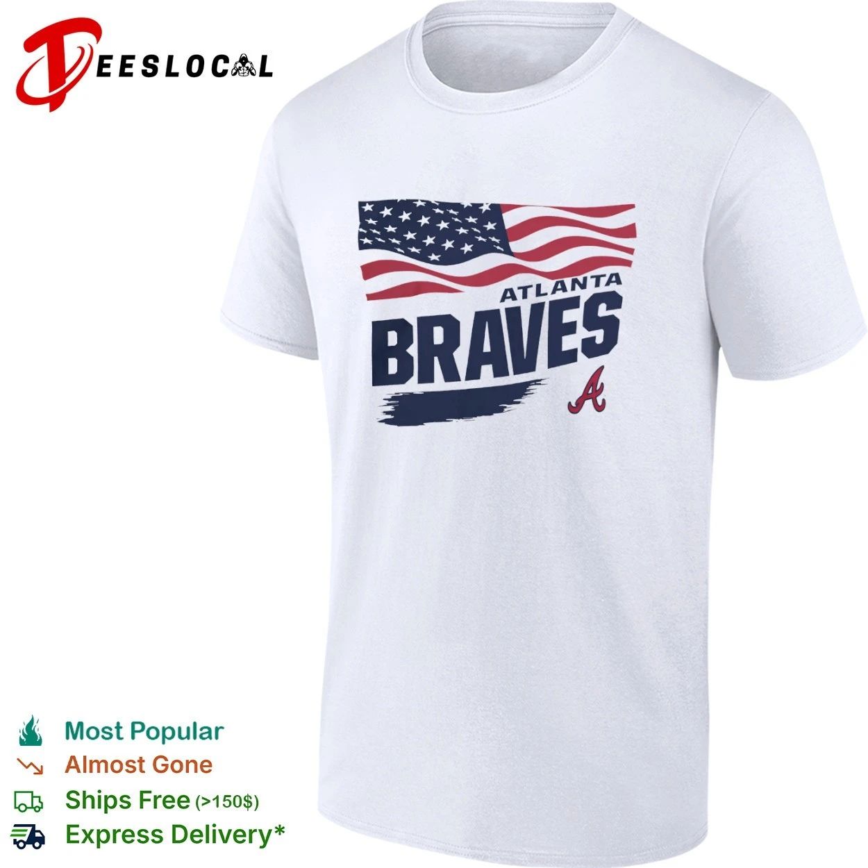 Atlanta Braves Waving Flag Atlanta Braves T-shirt