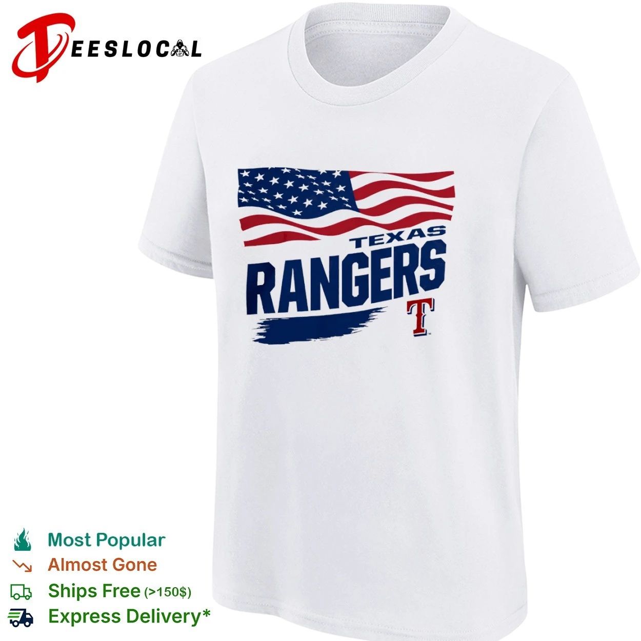 Texas Rangers Waving Flag Texas Rangers Starter T-shirt
