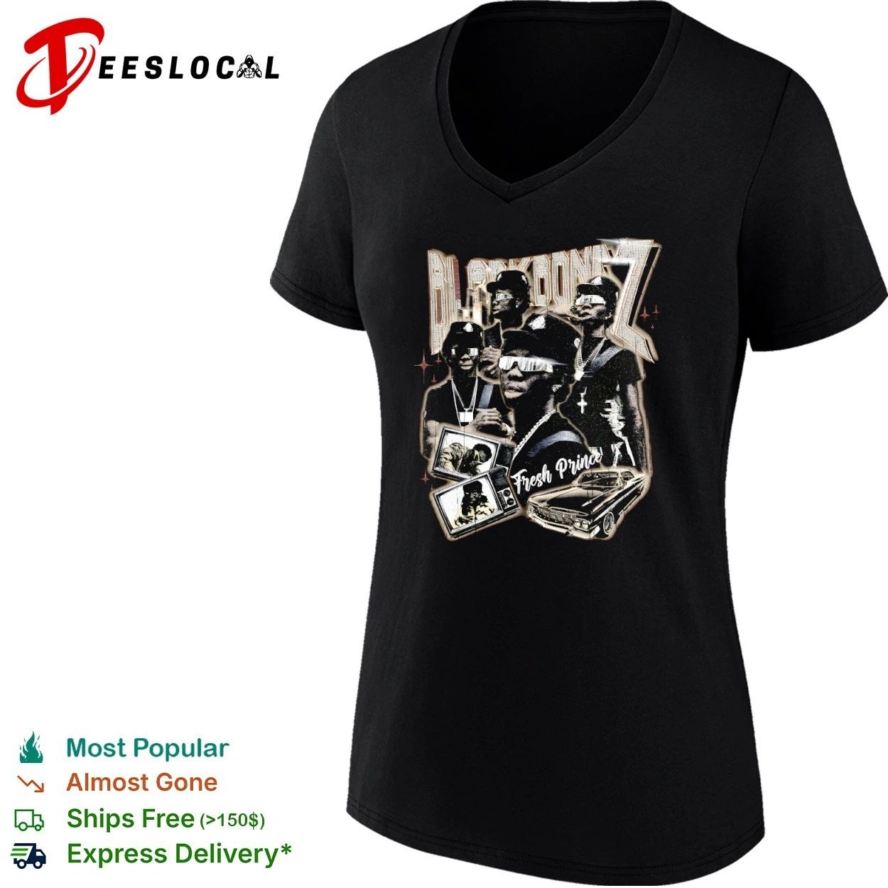 Black Bonez Fresh Prince hip hop rap streetwear T-shirt