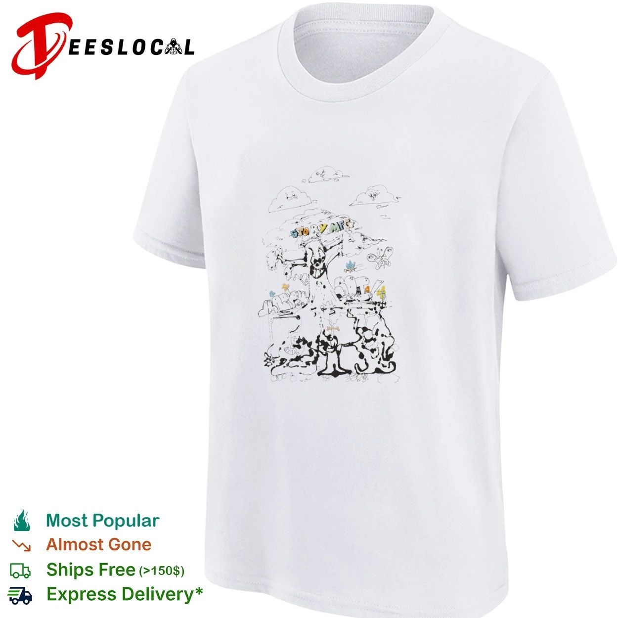 Story Mfg Happy Soil Tree Embroidered T-shirt