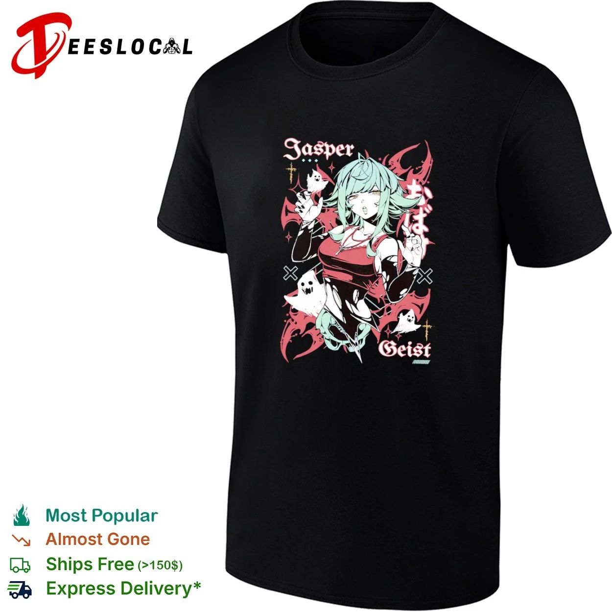 Jasper Geist Anime Girl Ghost goth manga T-shirt