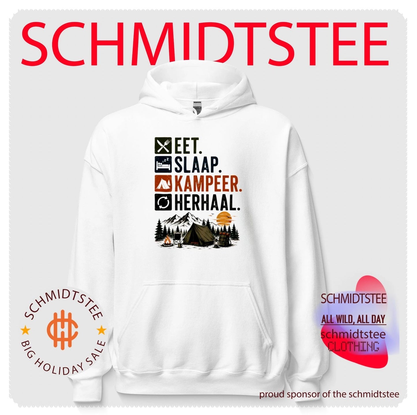 Eet Slaap Kampeer Herhaal Camping kamperen shirt