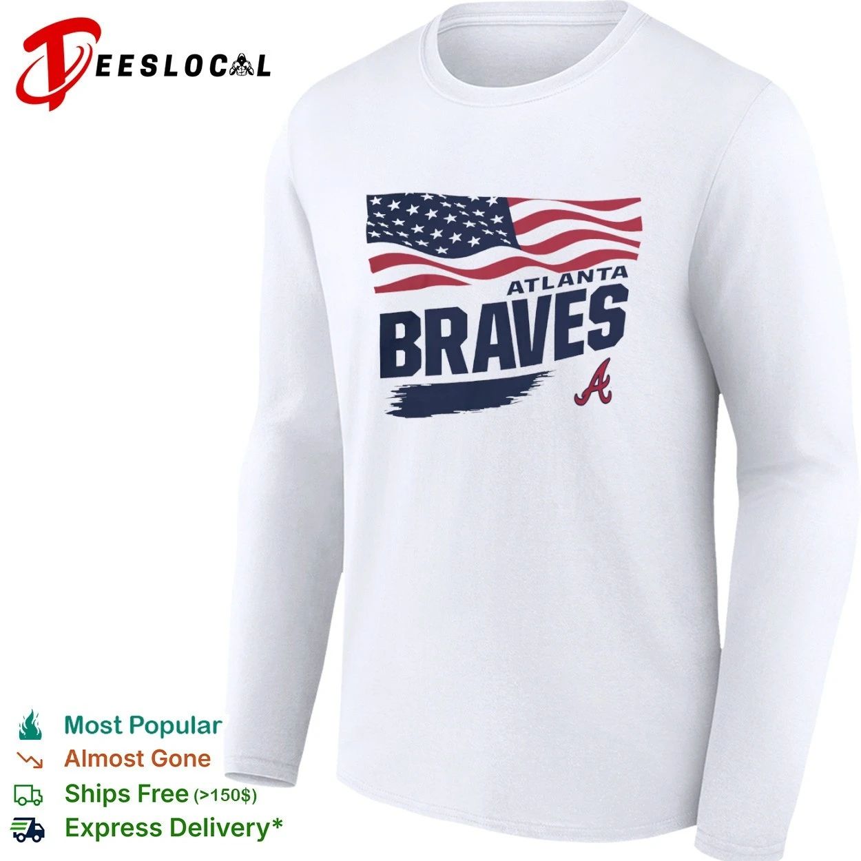 Atlanta Braves Waving Flag Atlanta Braves T-shirt