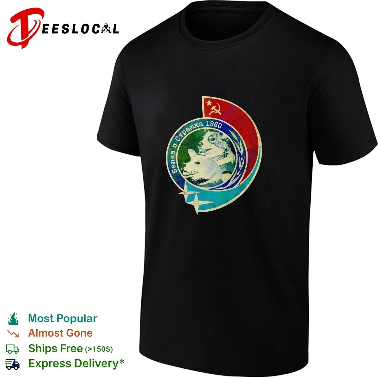 Belka and Strelka 1960 Soviet Space Dogs T-shirt