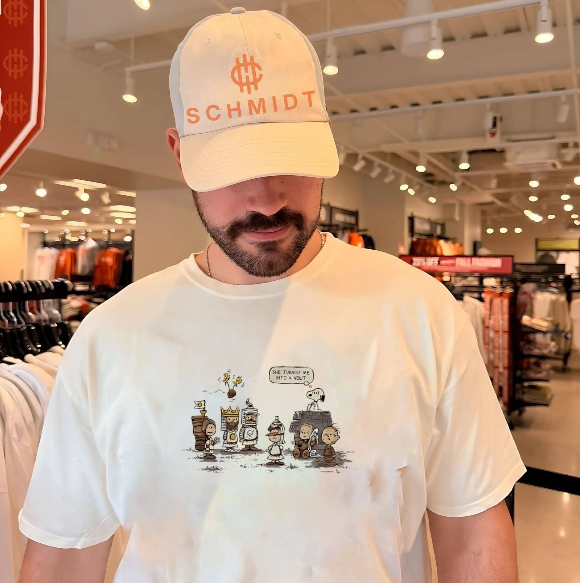 Peanuts x Monty Python x the Holy Grail she turned me into a newt shirt