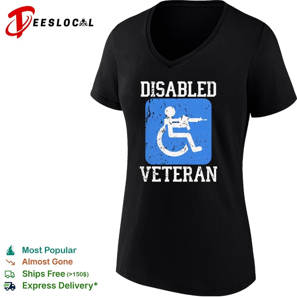 Disabled Veteran military army handicapped T-shirt