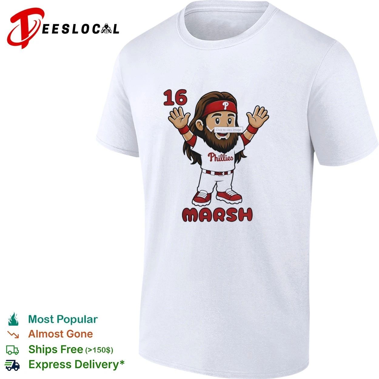 Brandon Marsh 16 Philadelphia Phillies Cartoon T-shirt