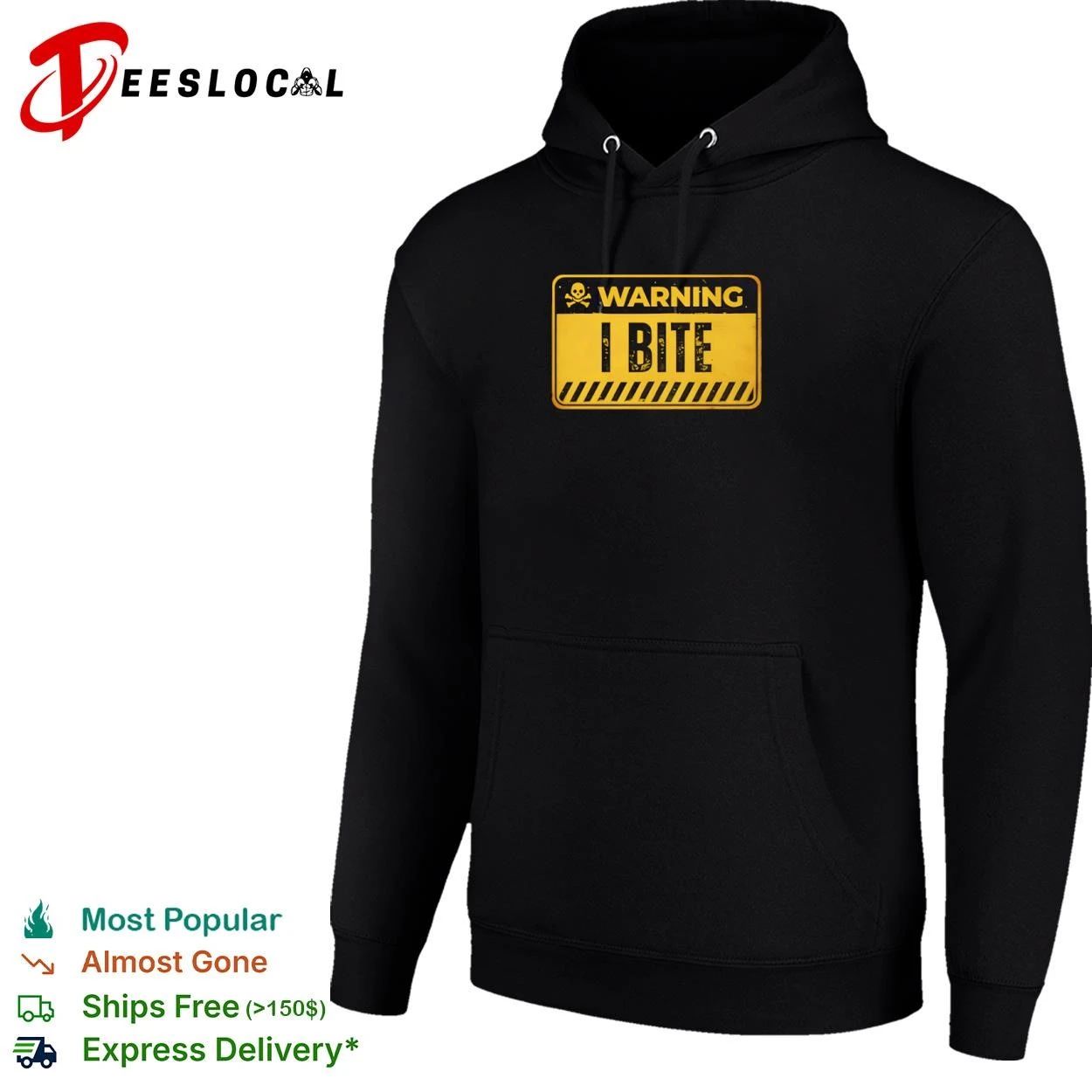 Warning I Bite funny sarcastic humor T-shirt
