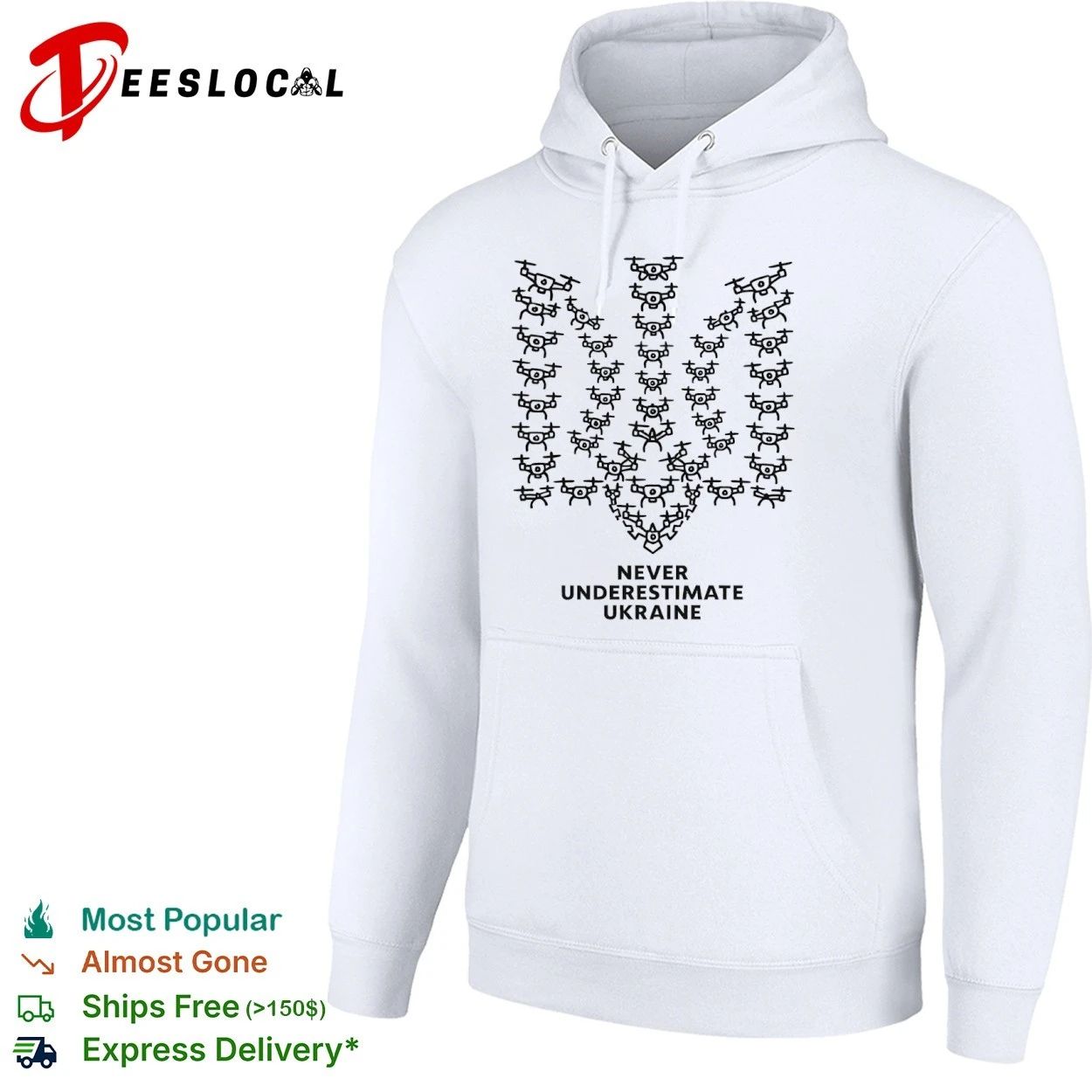 Never Underestimate Ukraine Drones Trident T-shirt
