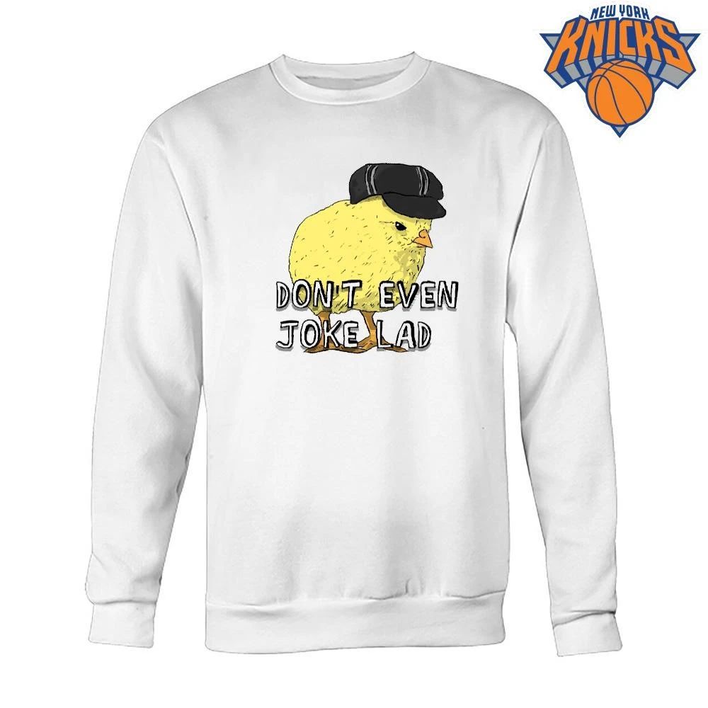 Dont Even Joke Lad Grumpy Yellow Chick Wearing Newsboy Cap Funny Meme Shirt
