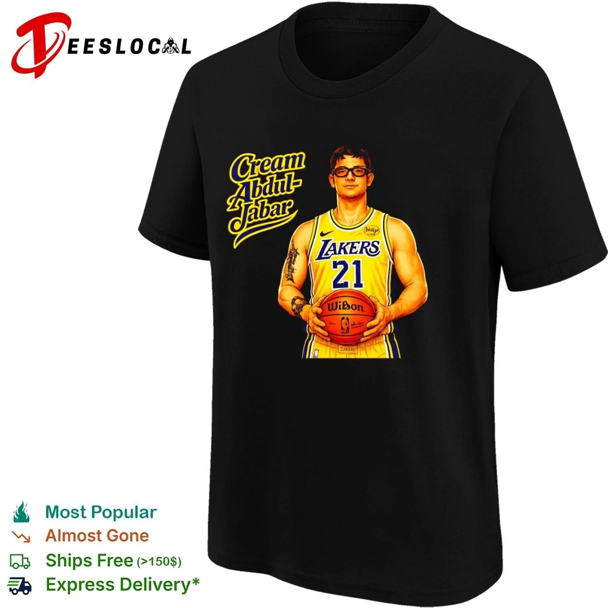 Cream Abdul-Jabar Los Angeles Lakers 21 T-shirt