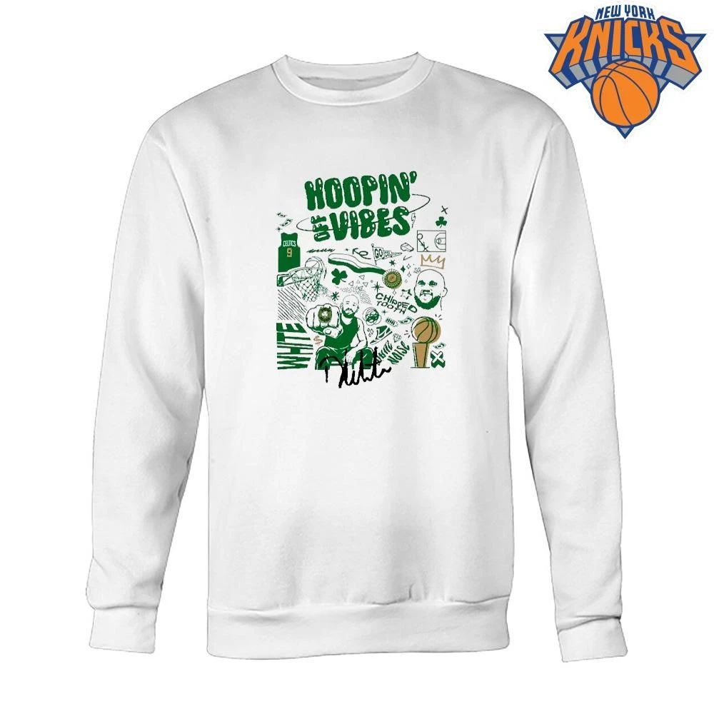 Derrick White Hoop Vibes Boston Celtics Championship Chipped Tooth Ring Doodle shirt