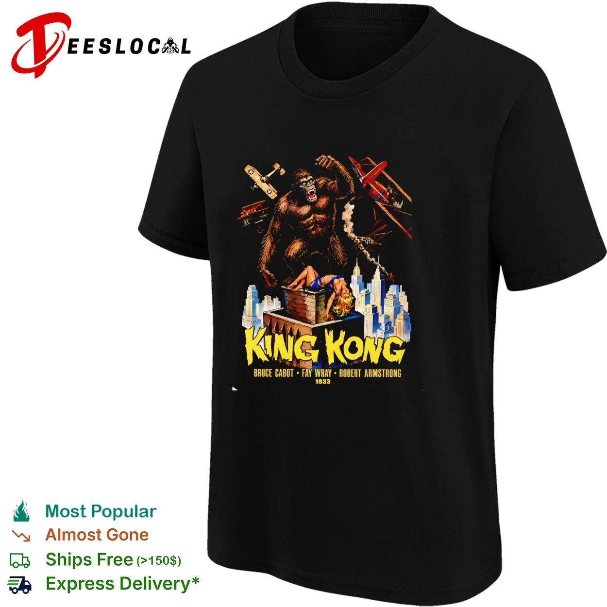 King Kong Bruce Cabot Fay Wray Robert Armstrong 1933 T-shirt