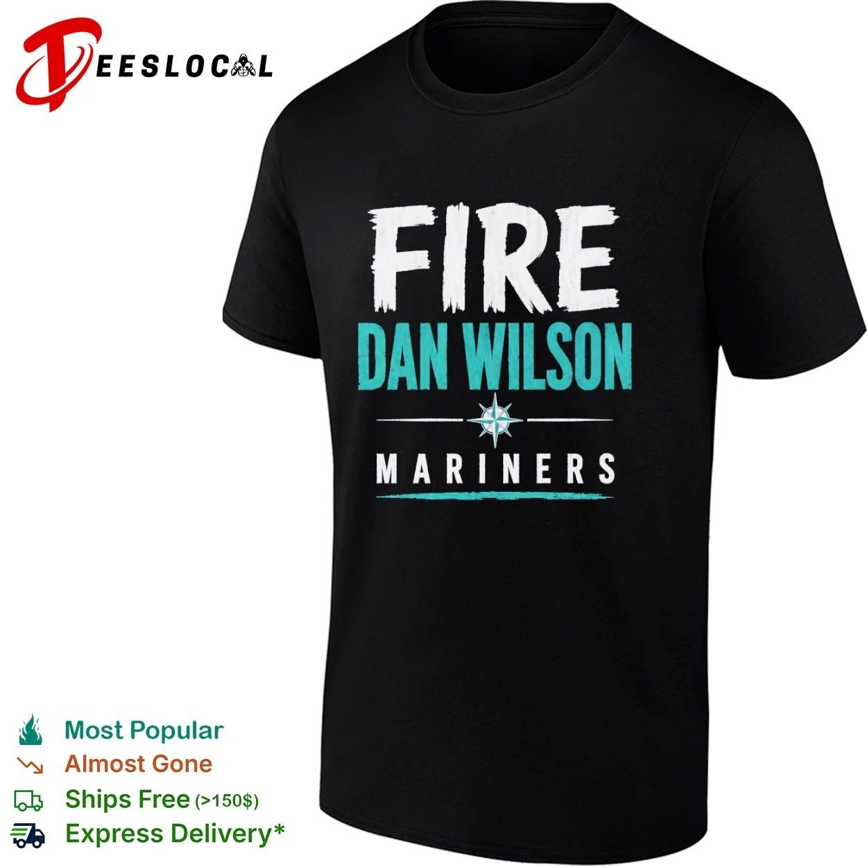 Fire Dan Wilson Seattle Mariners MLB Baseball T-shirt