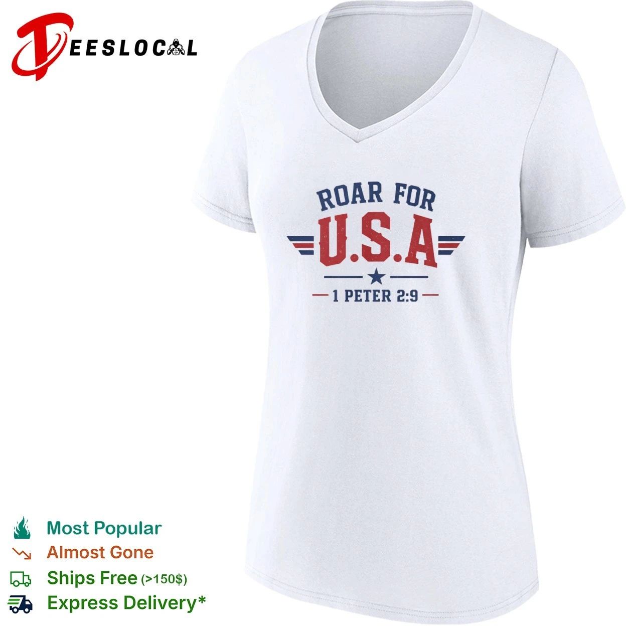 Roar for USA 1 Peter 2 9 Patriotic T-shirt