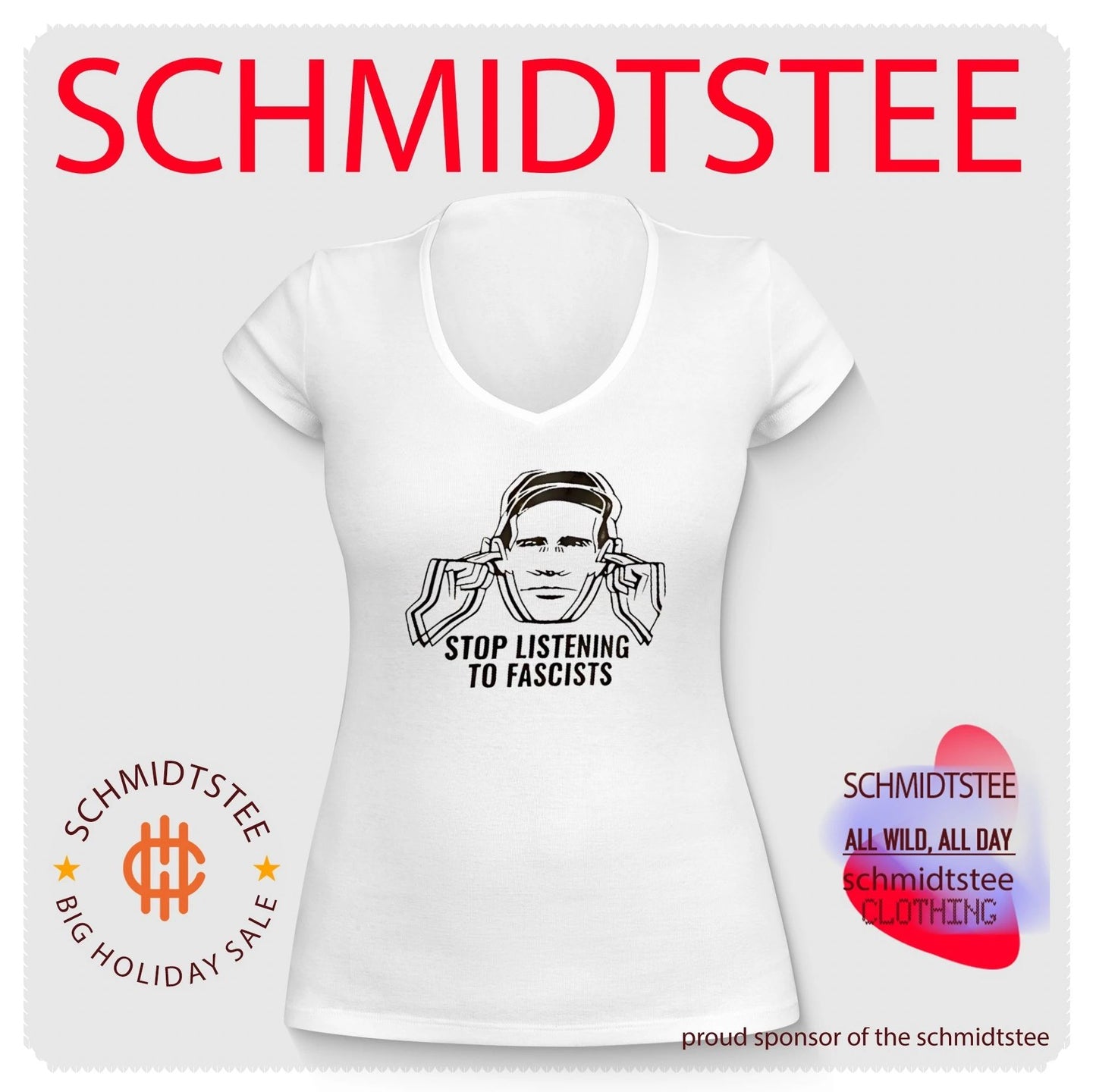 Stop listening to fascists graphic shirt