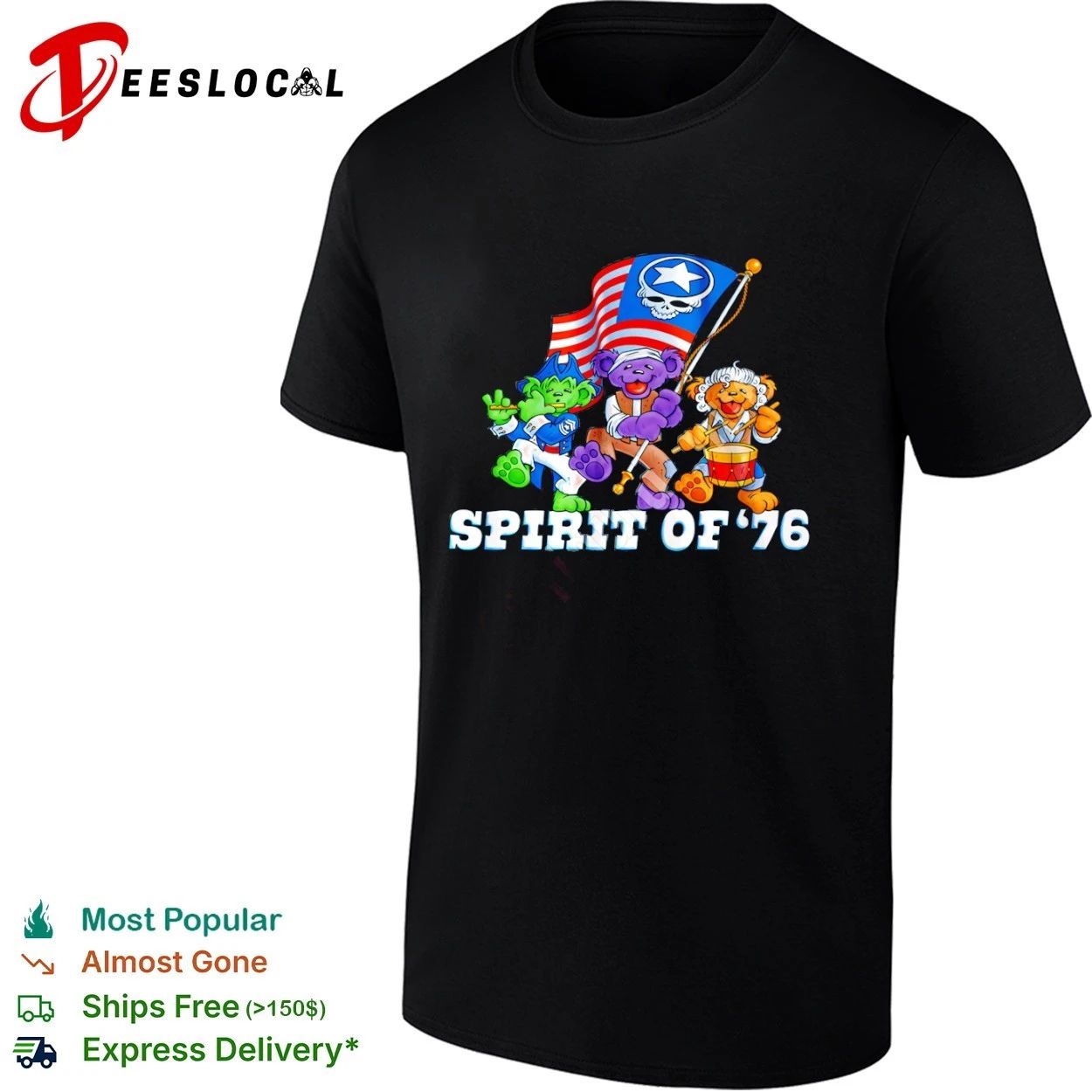 Grateful Dead Spirit of ’76 Dancing Bears T-shirt