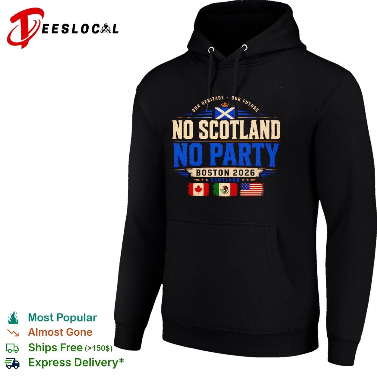 Our Heritage Our Future No Scotland No Party Boston 2026 T-shirt