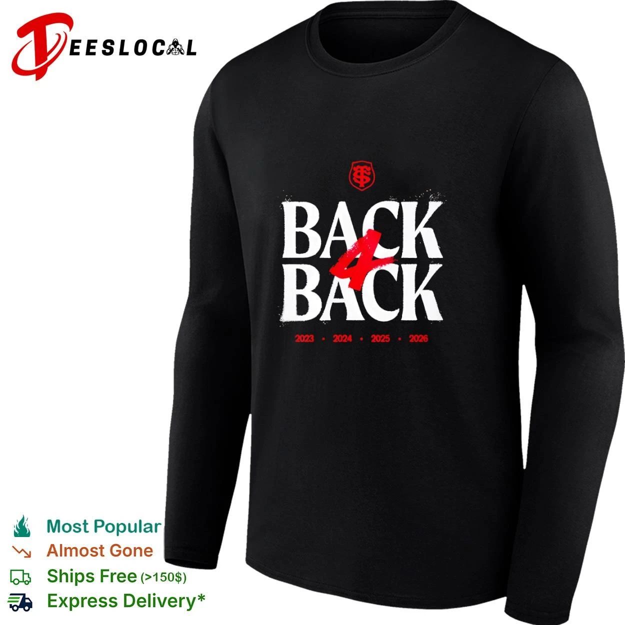 Back 4 Back 2023 2024 2025 2026 Stade Toulousain T-shirt