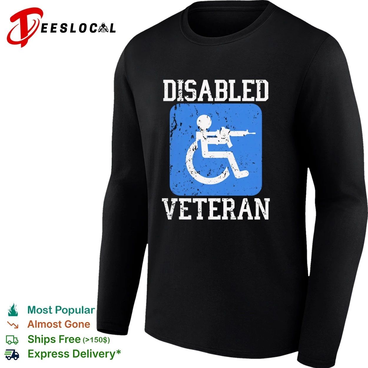 Disabled Veteran military army handicapped T-shirt