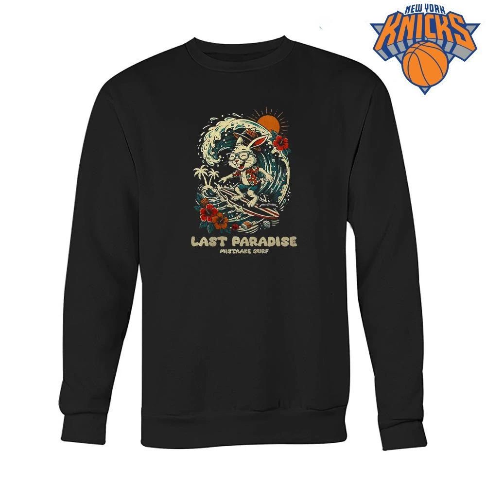 Retro Last Paradise Mistaake Surf Bunny Surfing Ocean Waves Shirt