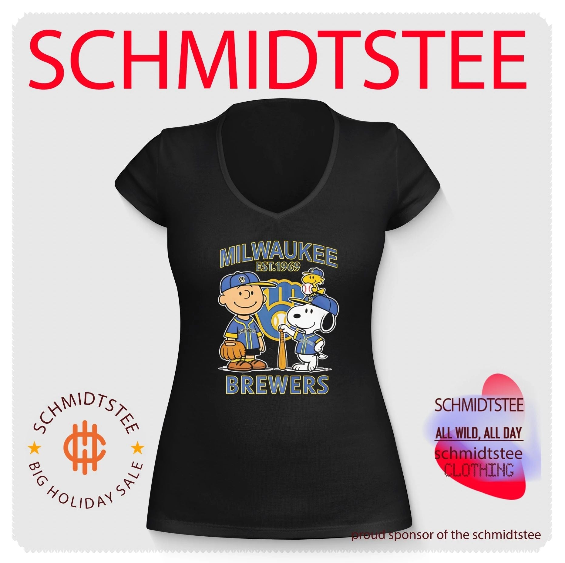 Peanuts x Milwaukee Brewers Baseball est 1969 shirt